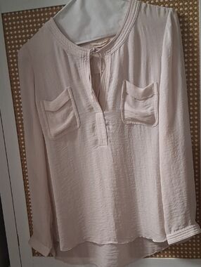 Rebecca Taylor Blush Long-Sleeve Pocket Tunic